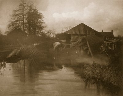 Ein Bootswerft in Norfolk, Leben und Landschaft auf den Norfolk Broads, ca. 1886 von Peter Emerson und Thomas Goodall